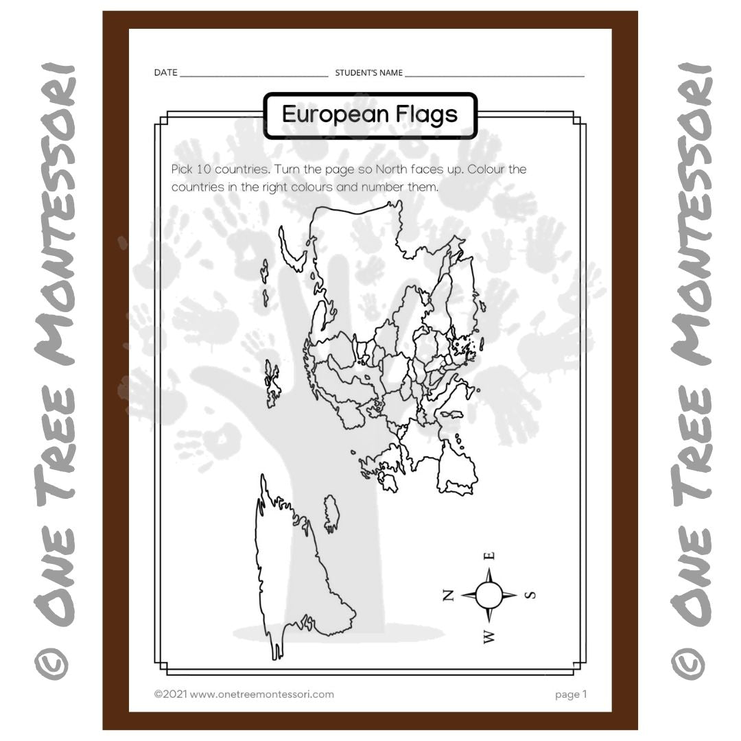 Arbeitsblatt: Europäische Flaggen – Kostenlos für Abonnenten