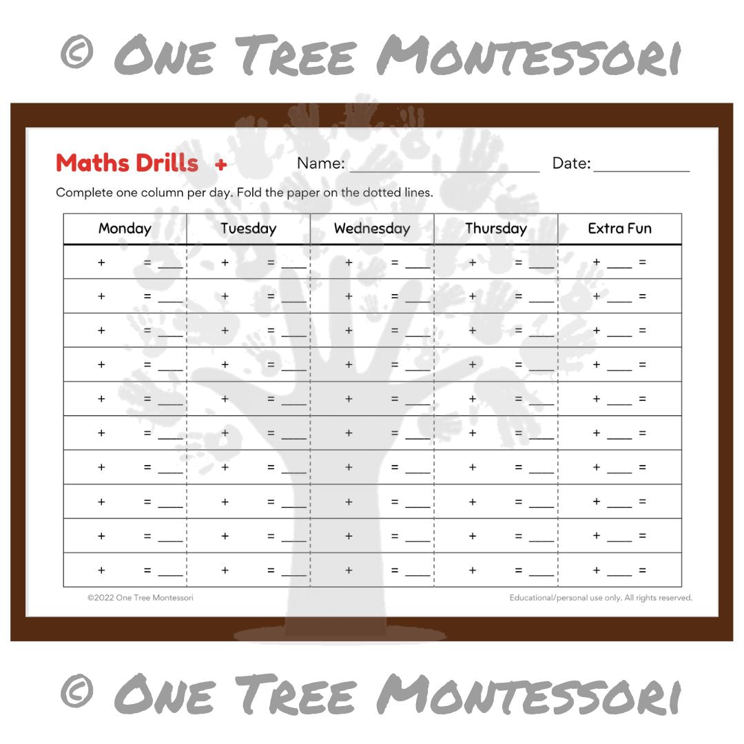 Blank Math Drills (Canva Template) - Free for Subscribers