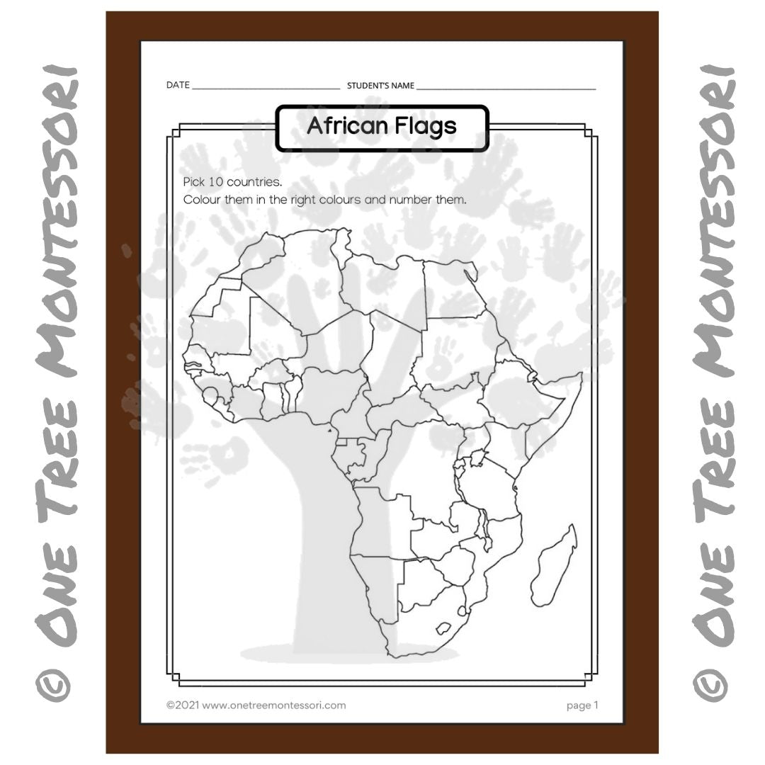 Arbeitsblatt: Afrikanische Flaggen – Kostenlos für Abonnenten