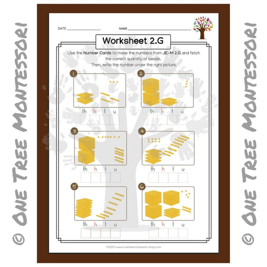 Worksheet for the Golden Beads - Free for Subscribers
