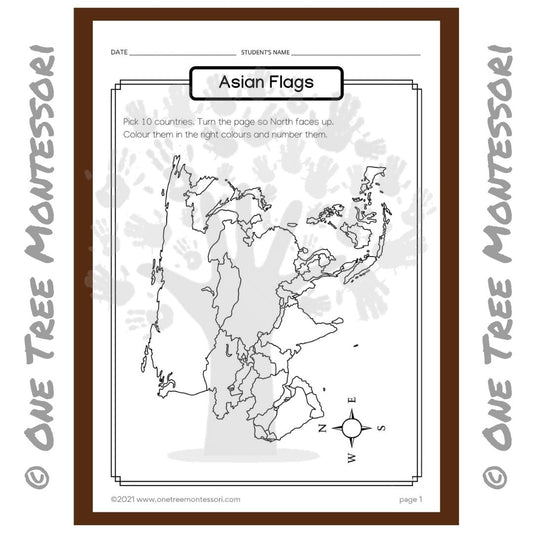 Worksheet: Asian Flags - Free for Subscribers