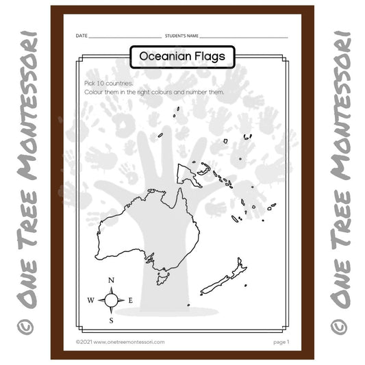 Worksheet: Oceanian Flags - Free for Subscribers