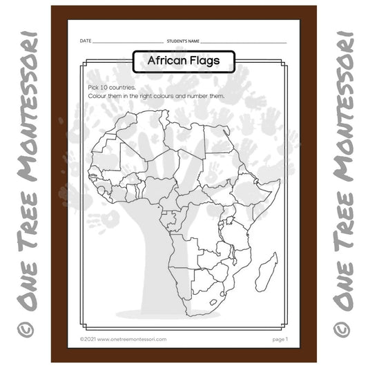 Worksheet: African Flags - Free for Subscribers