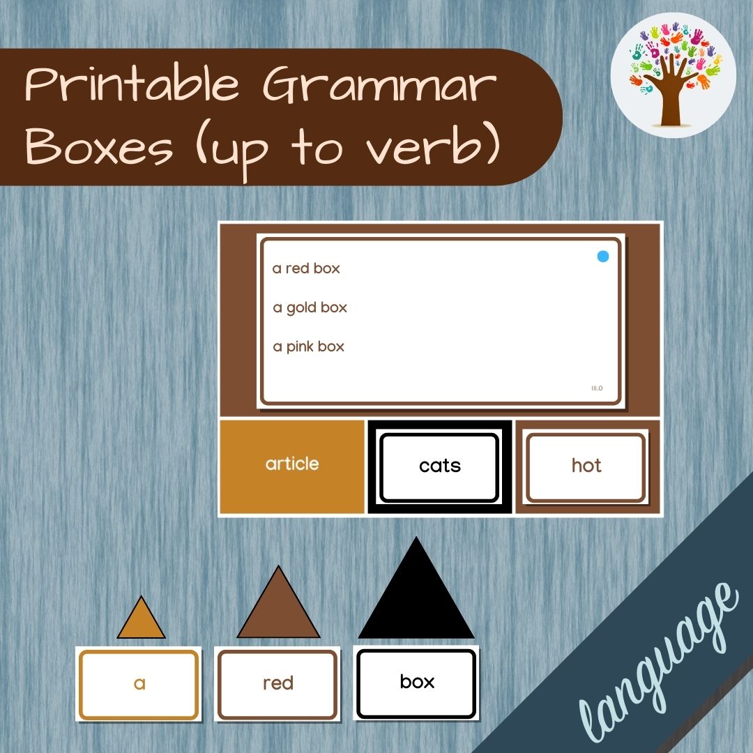 Printable Grammar Boxes (Article to Verb)